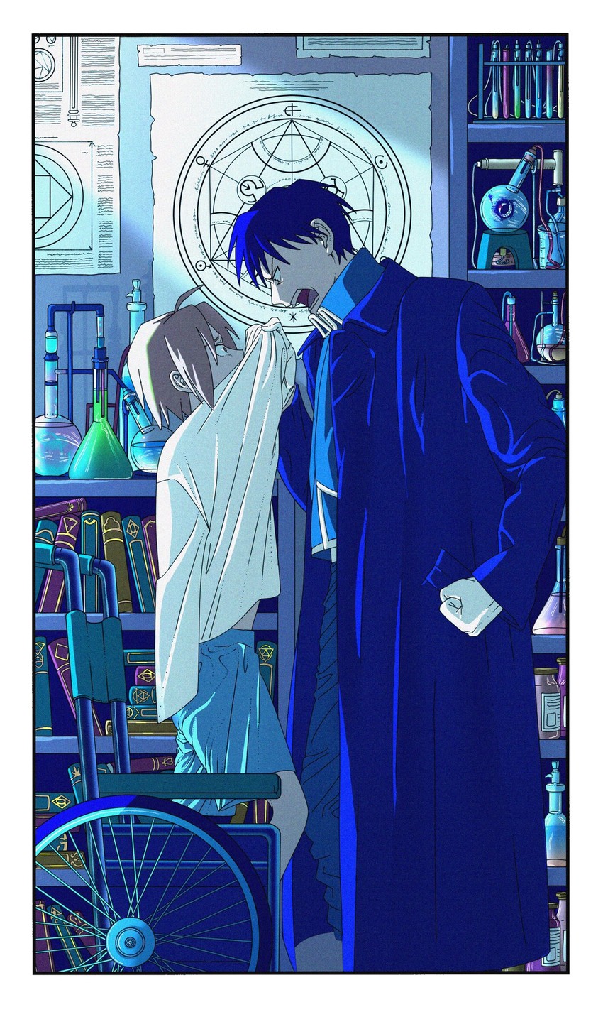 edward elric, roy mustang, and father (fullmetal alchemist) drawn by sasakisasa27