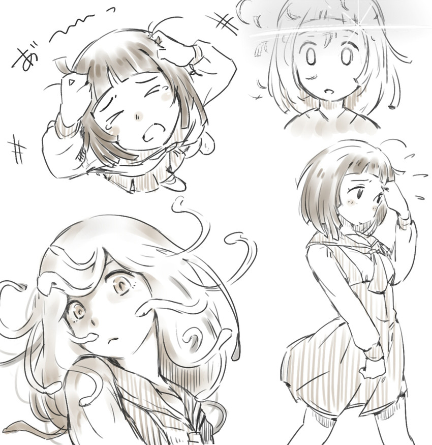 sengoku nadeko and god nadeko (monogatari and 1 more) drawn by gedou_(ge_ge_gedou)