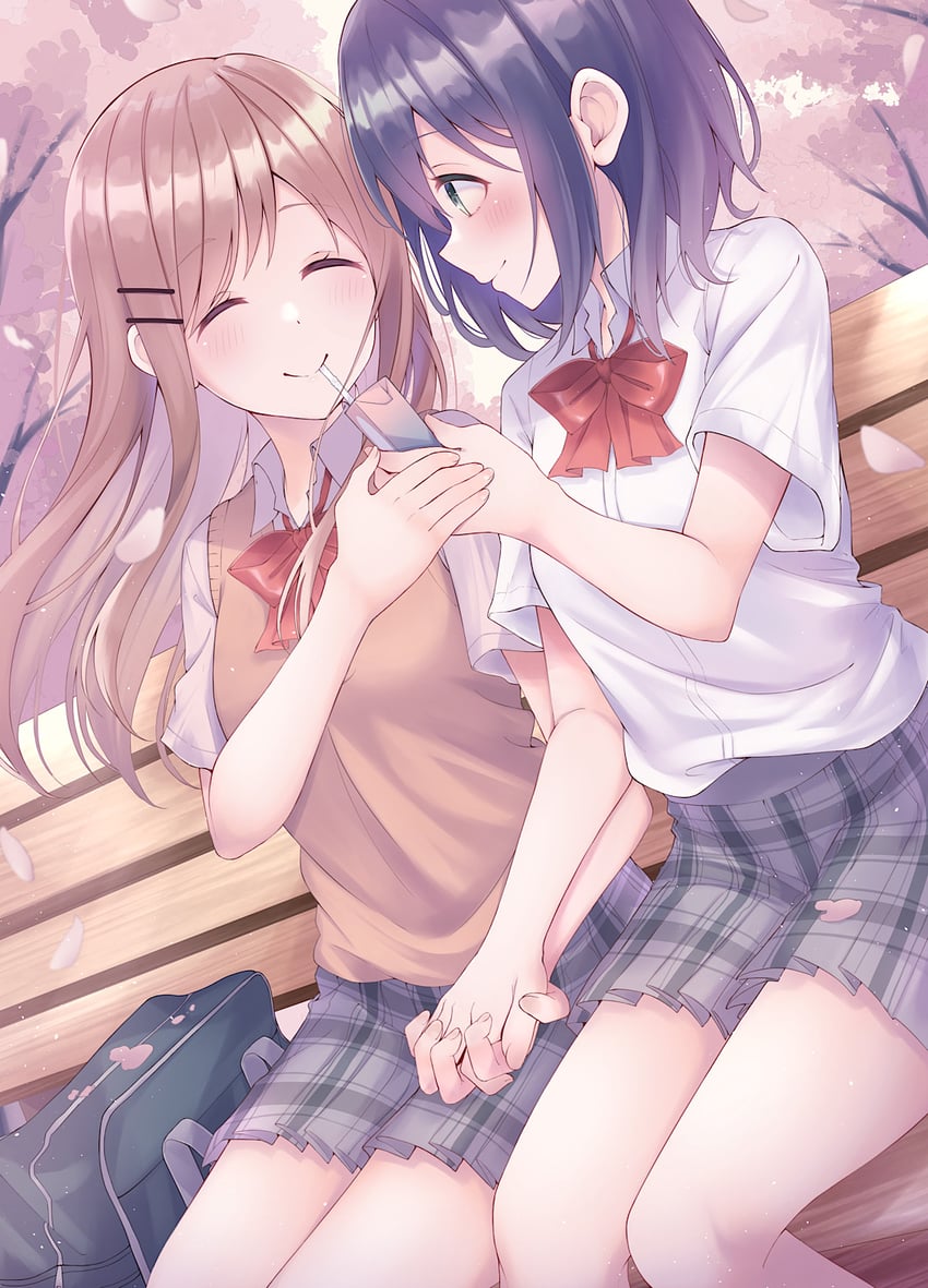 adachi sakura and shimamura hougetsu (adachi to shimamura) drawn by koshio_(naoto-blackblack)