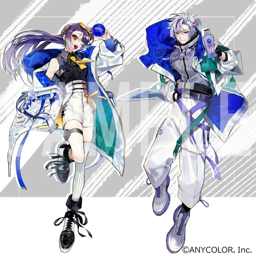 fuwa minato and umise yotsuha (nijisanji and 1 more) drawn by tatsuta_age