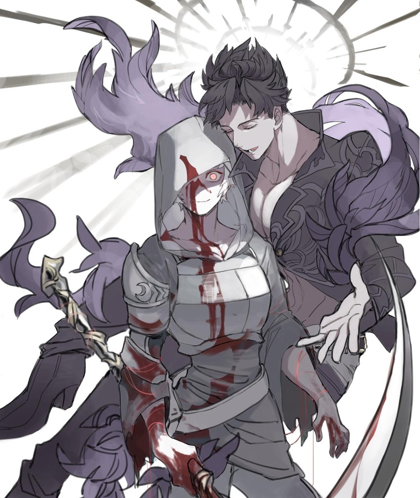 gran, belial, and alter ego conjurer (granblue fantasy) drawn by panyasan_777