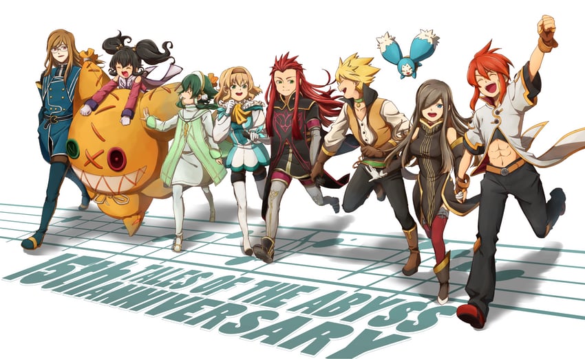 tear grants, luke fon fabre, anise tatlin, natalia luzu kimlasca lanvaldear, jade curtiss, and 5 more (tales of and 1 more) drawn by shiki_123