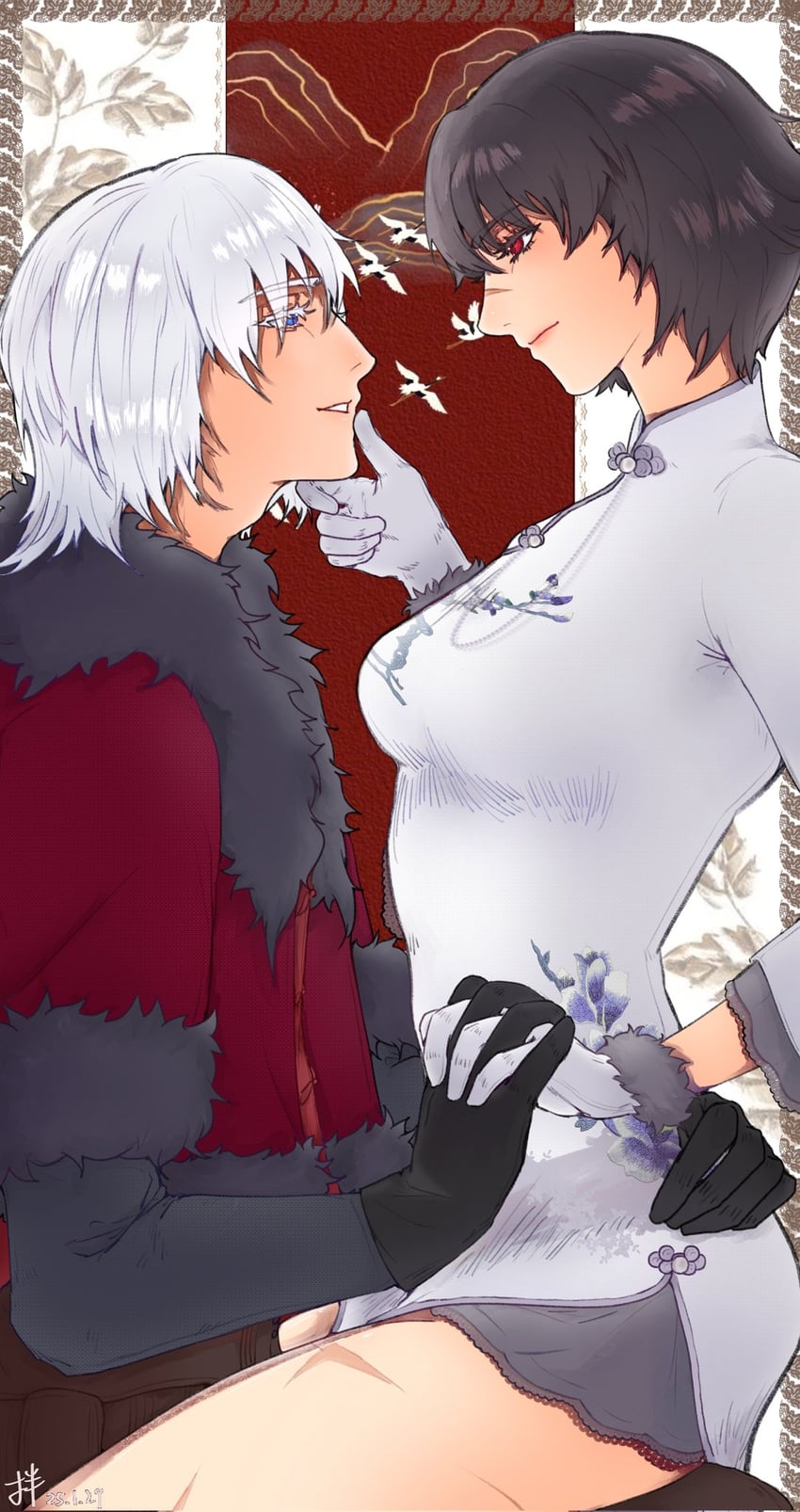dante and lady (devil may cry) drawn by ban_0607