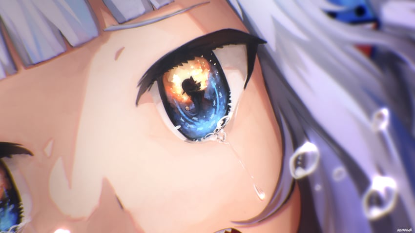 gawr gura and watson amelia (hololive and 1 more) drawn by advarcher
