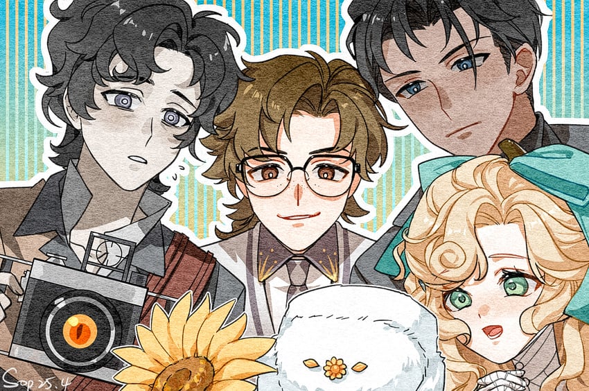j, horropedia, lorelei, avgust, and click (reverse:1999) drawn by sop_(sopdraws)