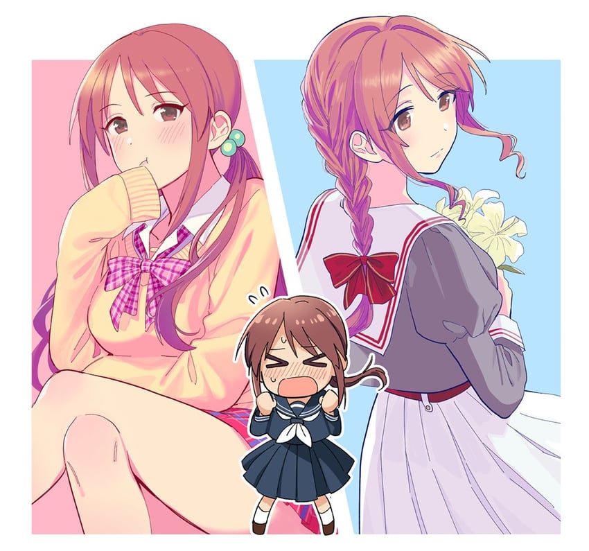 mifune miyu (idolmaster and 2 more) drawn by momose_(oqo)