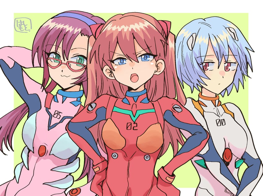 souryuu asuka langley, ayanami rei, and makinami mari illustrious (neon genesis evangelion and 1 more) drawn by hashimo99187365
