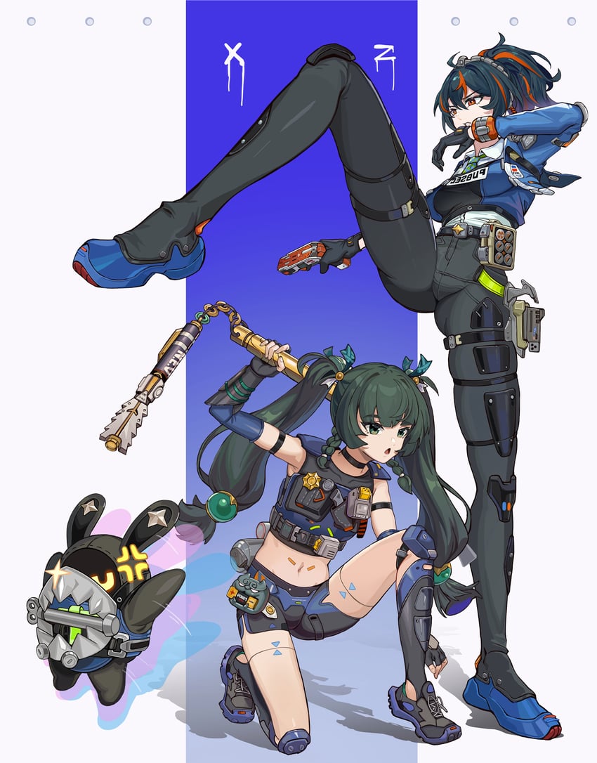zhu yuan, qingyi, and securityboo (zenless zone zero) drawn by lan_xiezi