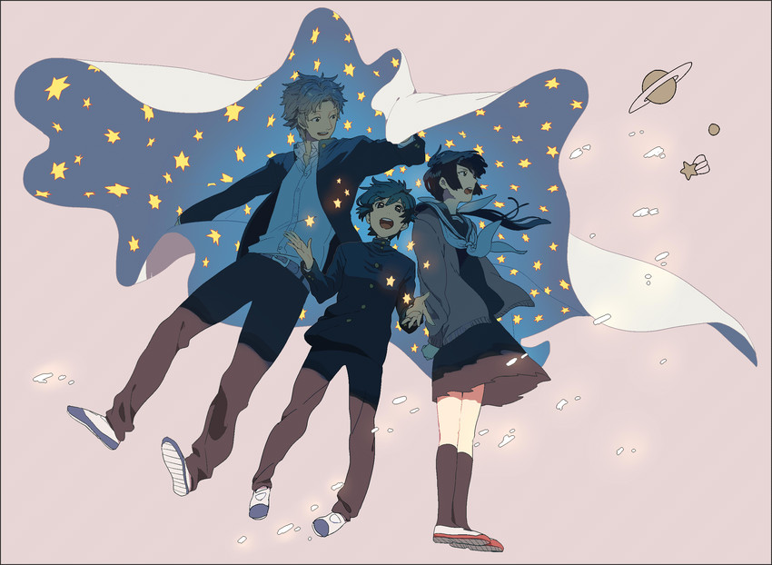 aoi yutaka, machiya midori, and tomo tomoya (shounen note) drawn by gabu_kichi