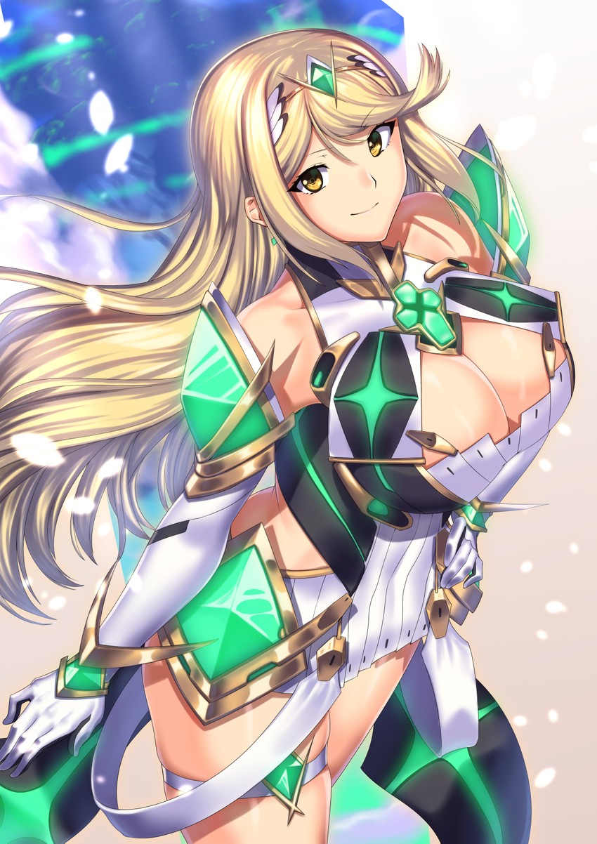 mythra (xenoblade chronicles and 1 more) drawn by yui_sora