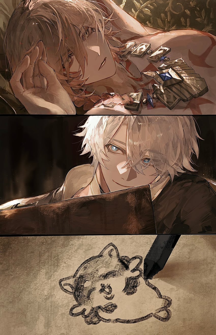 phainon and mydei (honkai and 1 more) drawn by sunset_1830