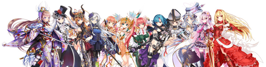 armonica refula, rose le vallier, aoi shimon, siegrid ende, miluska macha, and 7 more (kanpani girls)