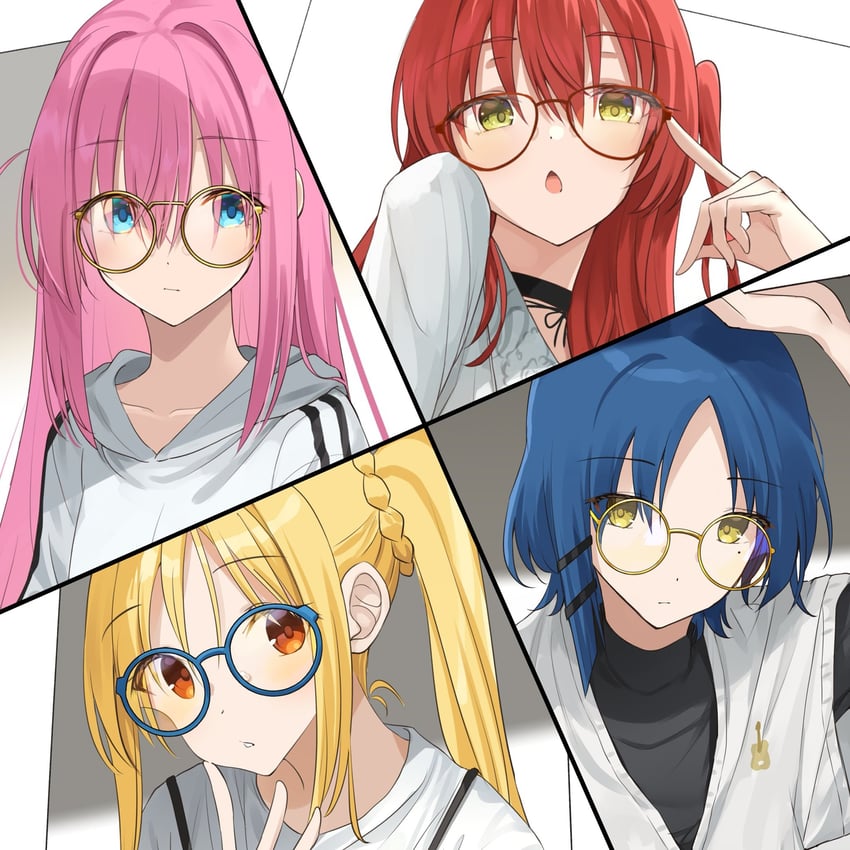 gotoh hitori, kita ikuyo, ijichi nijika, and yamada ryo (bocchi the rock!) drawn by kanaria_hisagi