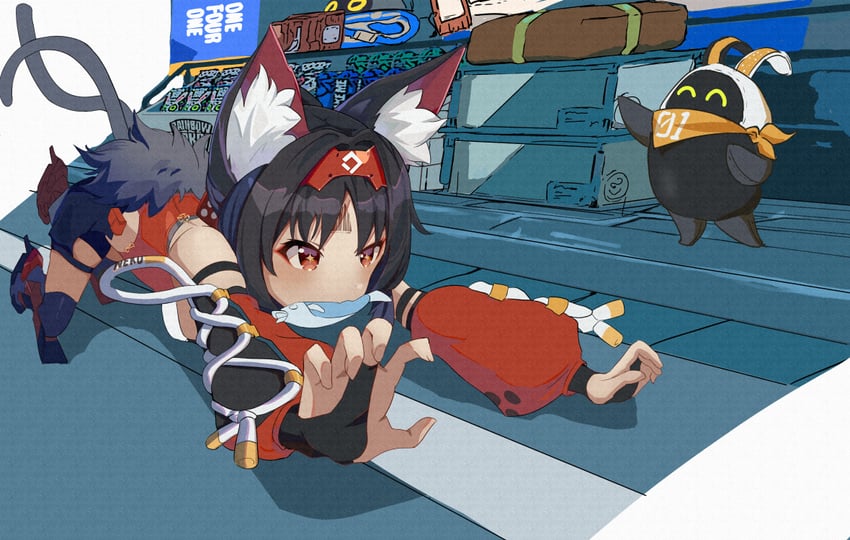 eous and nekomiya mana (zenless zone zero) drawn by night_knife