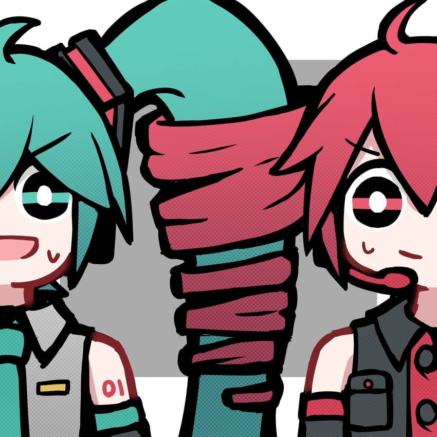 hatsune miku and kasane teto (vocaloid and 1 more) drawn by rennkurusu