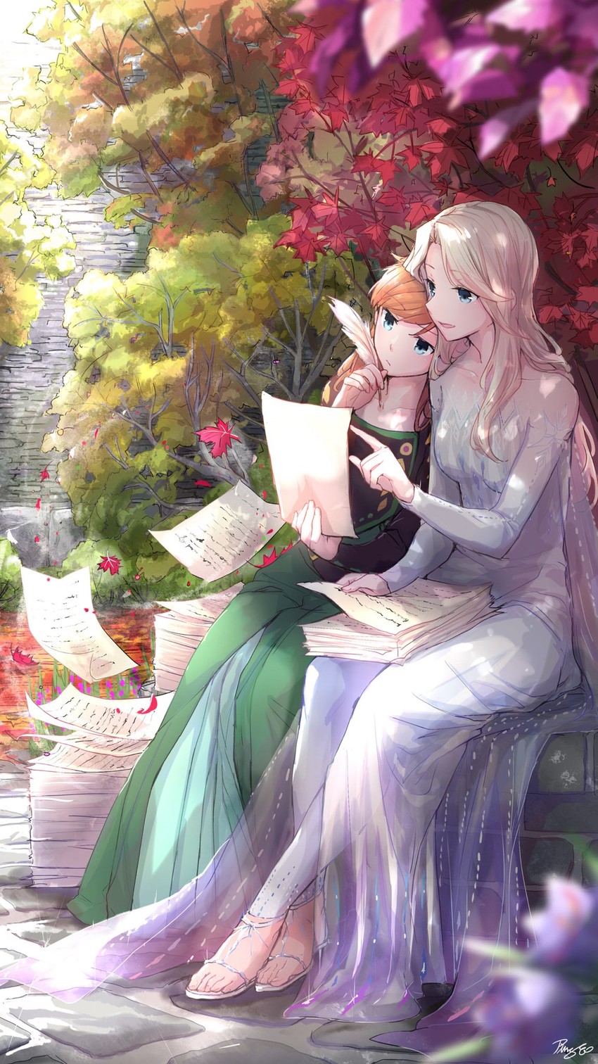 elsa and anna (frozen and 1 more) drawn by pin.s