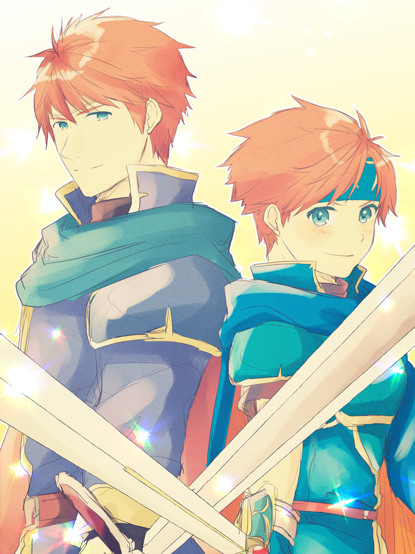 roy and eliwood (fire emblem and 3 more) drawn by nishimura_(shinchinagachi)
