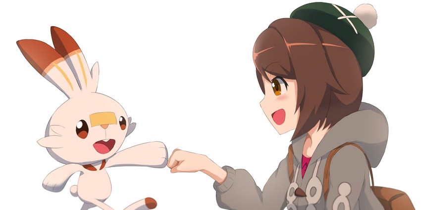 gloria and scorbunny (pokemon and 1 more) drawn by a-kiraa_(whisper)