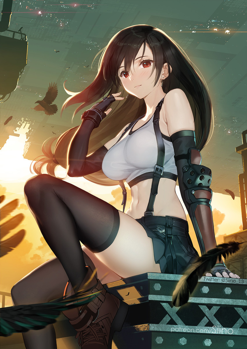 tifa lockhart (final fantasy and 2 more) drawn by siino