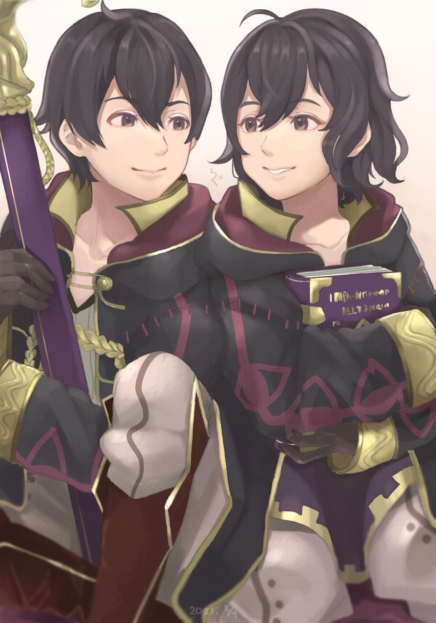 female morgan and male morgan (fire emblem and 1 more) drawn by fe_rune