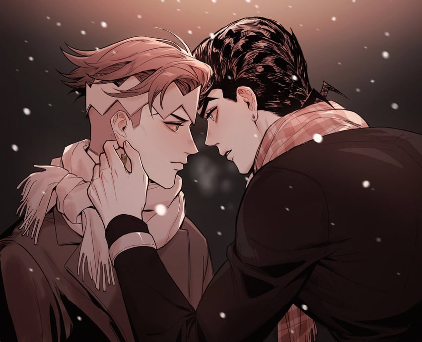 higashikata josuke and kishibe rohan (jojo no kimyou na bouken and 1 more) drawn by polina29297783