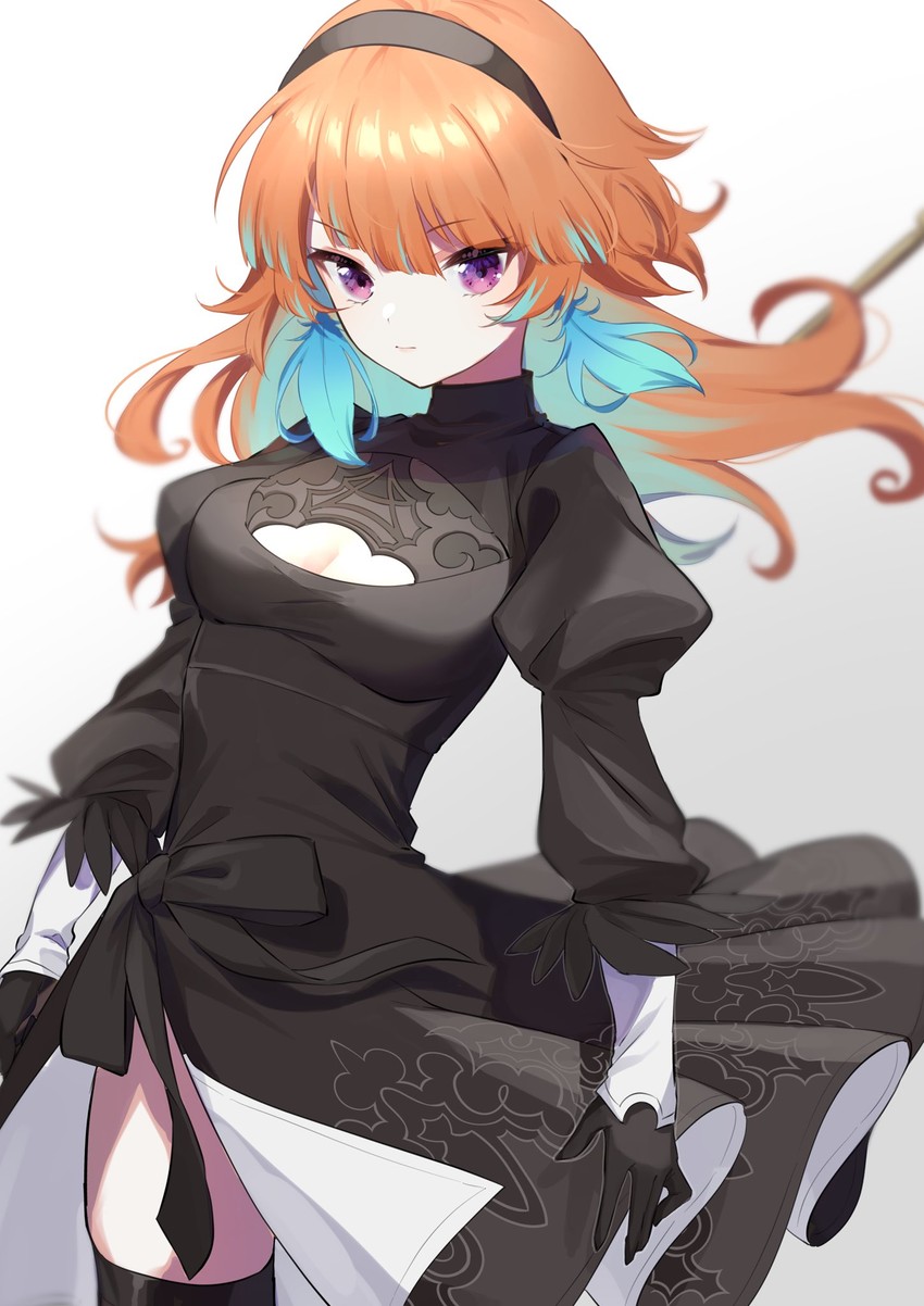 2b and takanashi kiara (hololive and 3 more) drawn by mochizuki_mochi