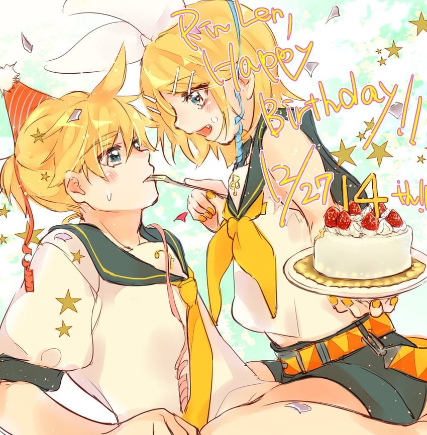 kagamine rin and kagamine len (vocaloid) drawn by mimi_mine