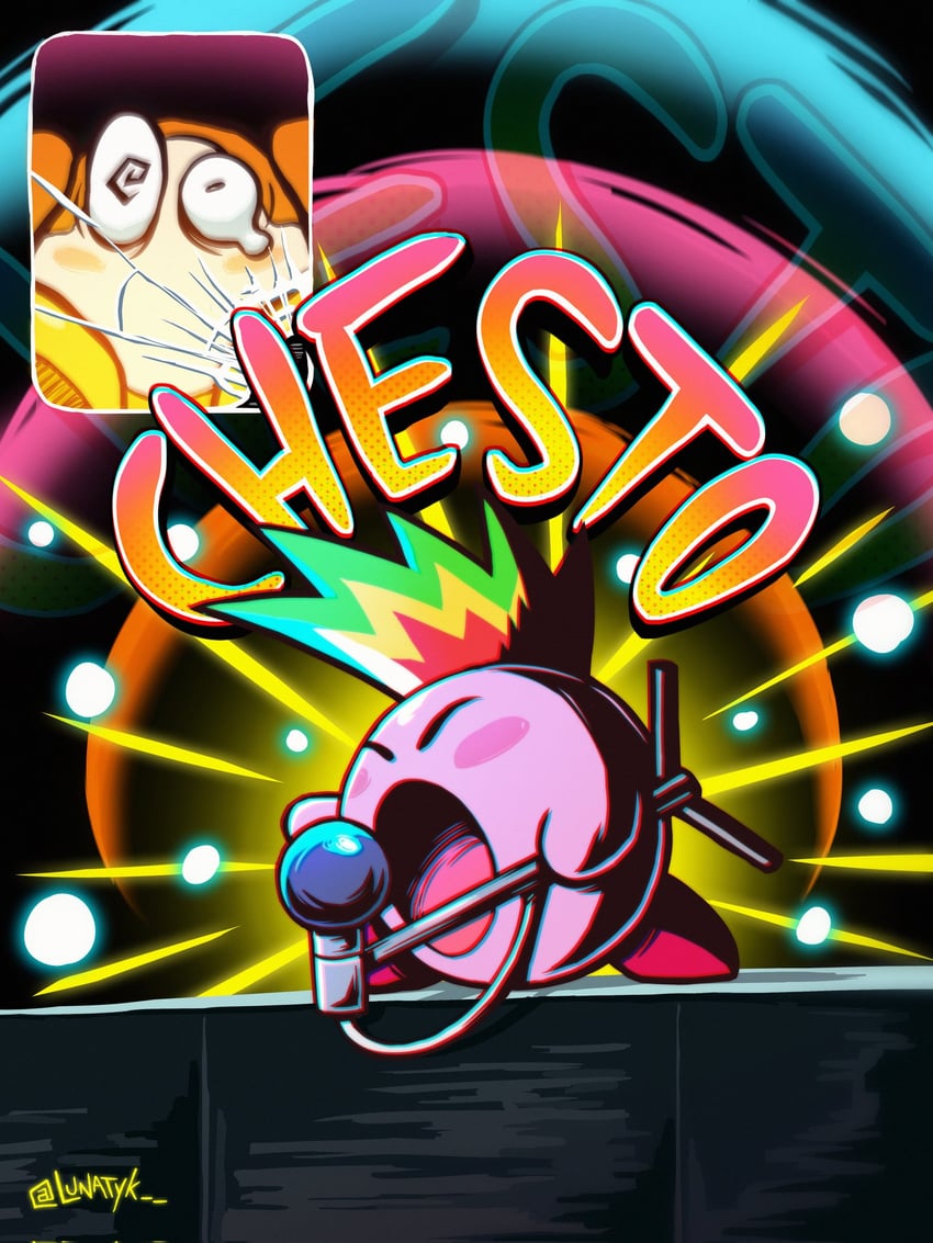 kirby, waddle dee, and mike kirby (kirby) drawn by lunatyk
