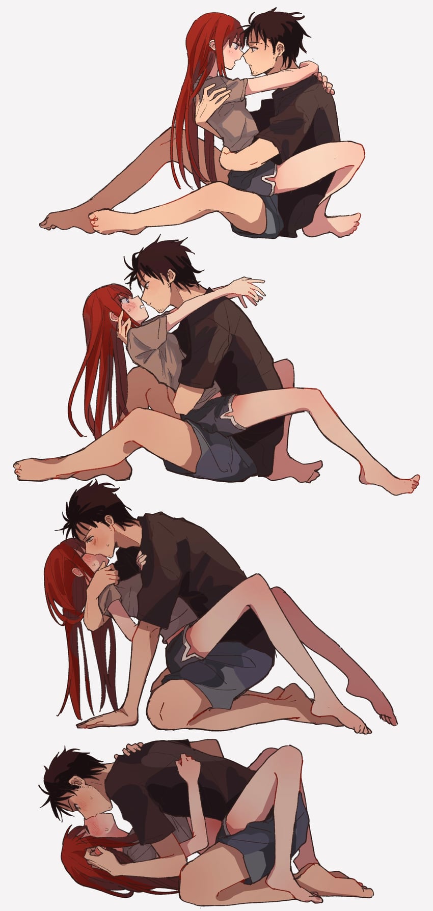 makise kurisu and okabe rintarou (steins;gate) drawn by suehiroch0