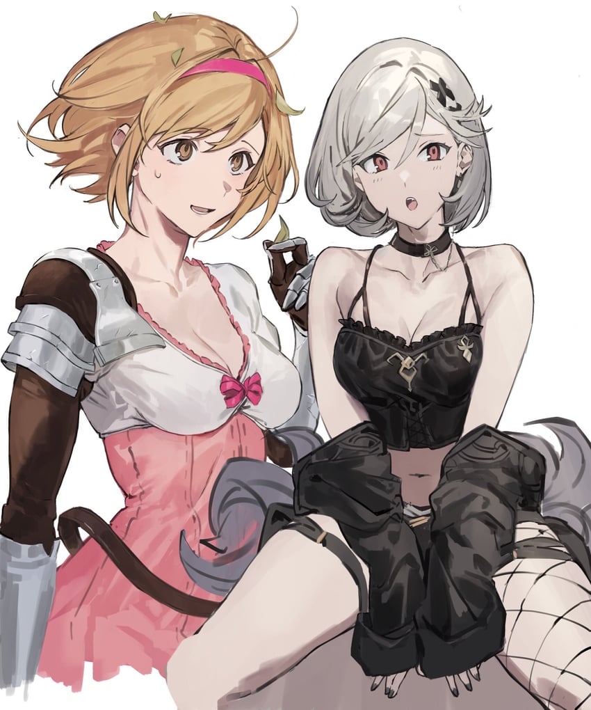 djeeta, fighter, and alter ego malevolent (granblue fantasy) drawn by hashibiro_kou_(garapiko_p)