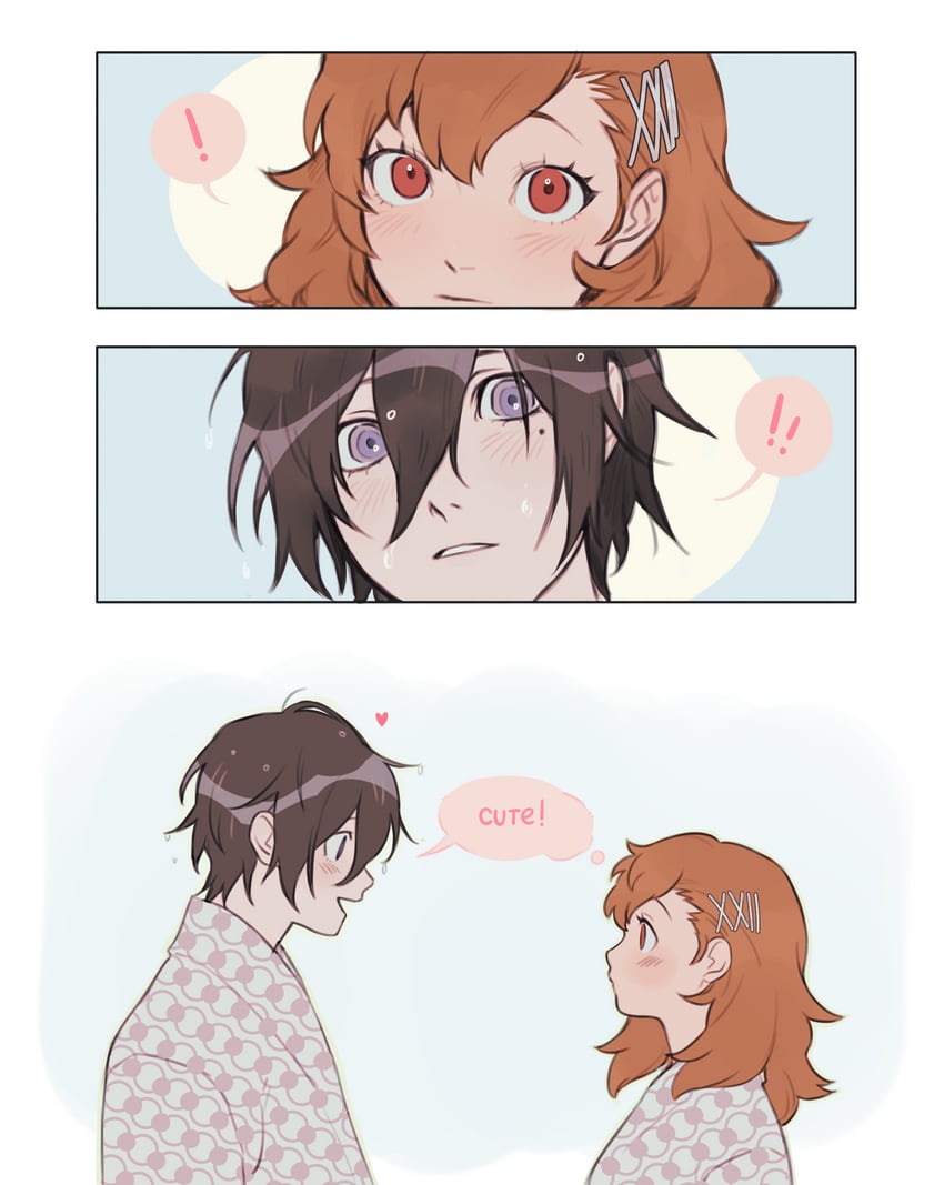 shiomi kotone and mochizuki ryouji (persona and 2 more) drawn by neekosiah