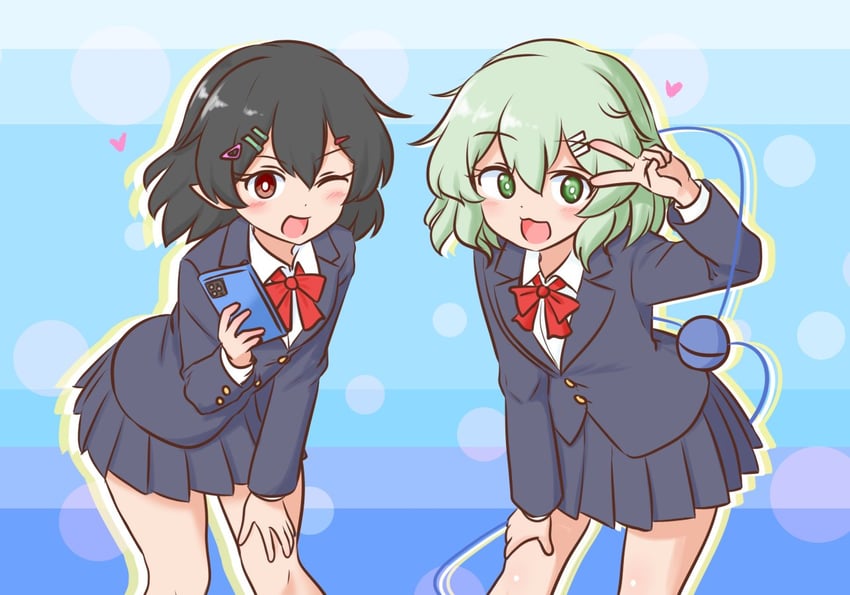 komeiji koishi and shameimaru aya (touhou) drawn by mizusoba
