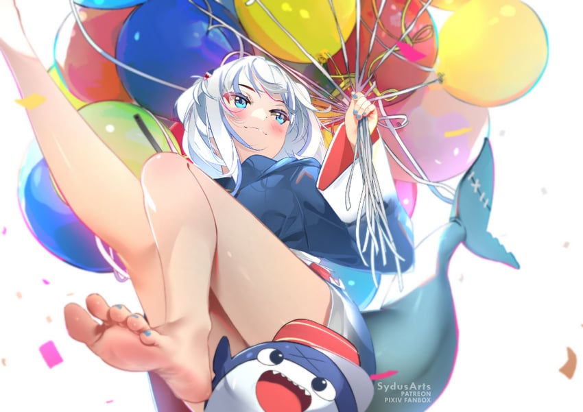 gawr gura and bloop (hololive and 1 more) drawn by sydus