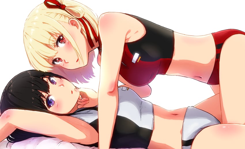 nishikigi chisato and inoue takina (lycoris recoil) drawn by yuki_yuxtuke
