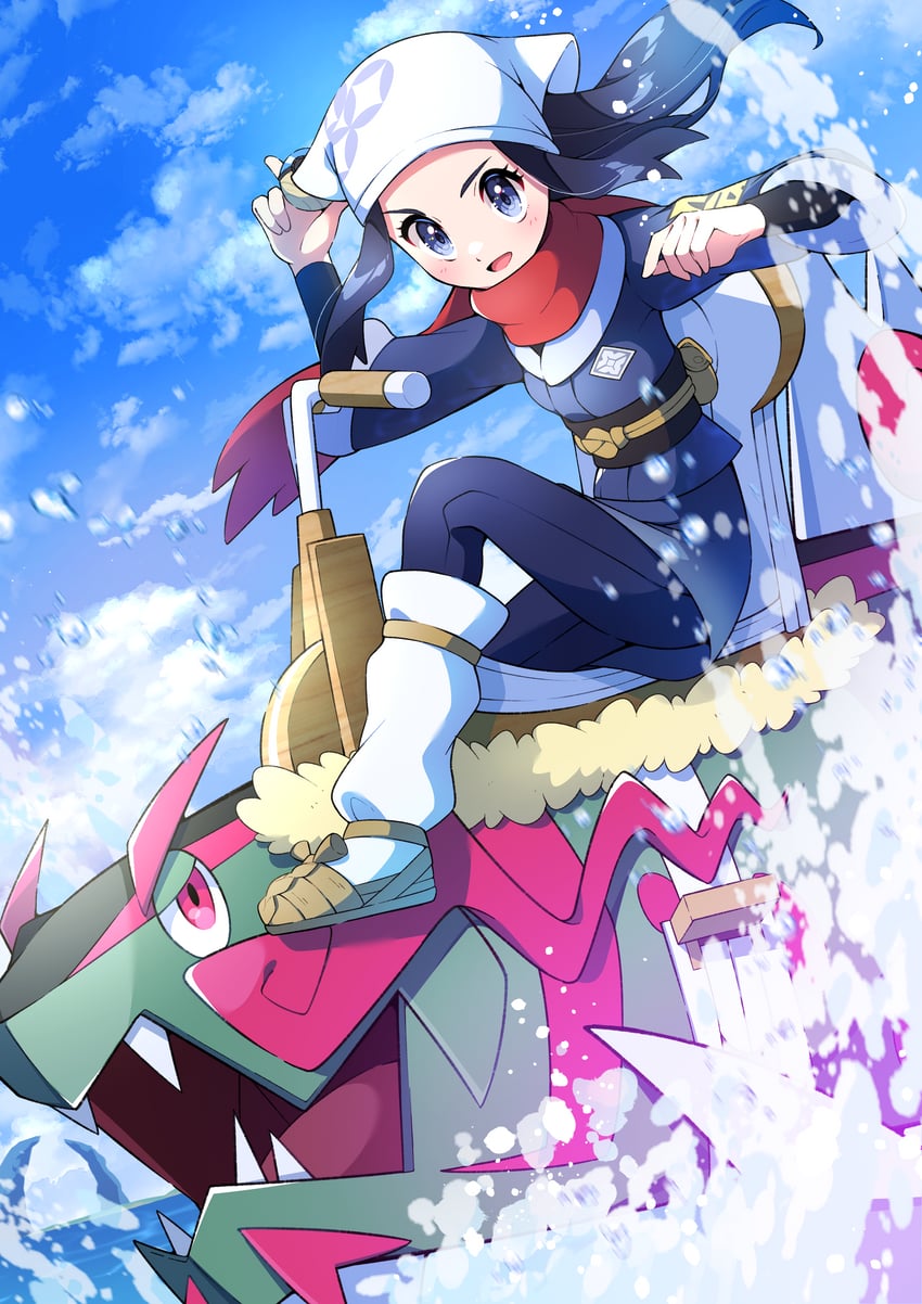 akari and basculegion (pokemon and 1 more) drawn by pon_yui