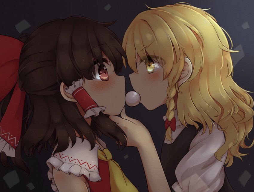 hakurei reimu and kirisame marisa (touhou) drawn by riza_dxun