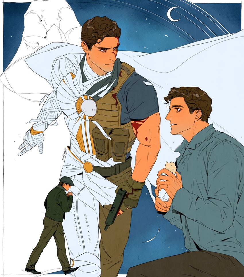 moon knight, marc spector, steven grant, and jake lockley (marvel and 2 more) drawn by jasonev11778442