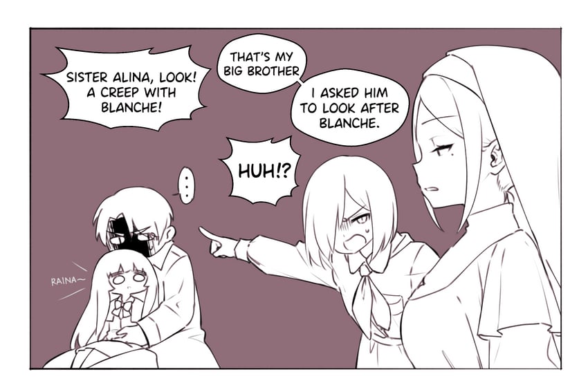 blanche neige, anton, raina, and alina (original) drawn by svet_yomi