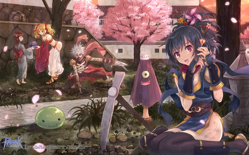 assassin, gypsy, ninja, poporing, and karakasa (ragnarok online) drawn by yakka