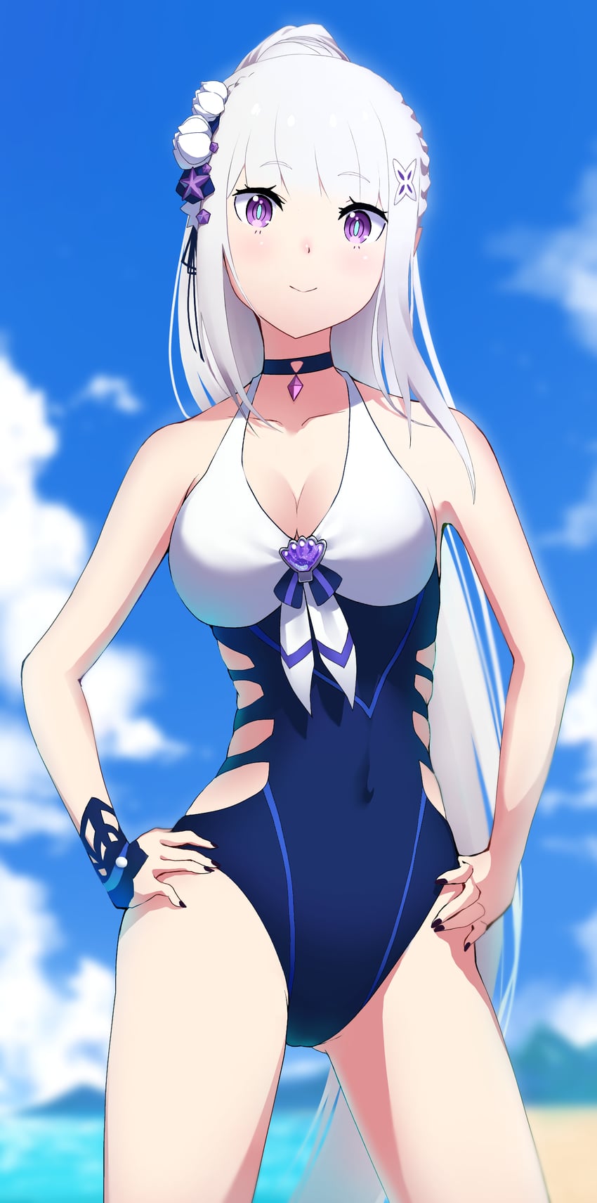 emilia (re:zero kara hajimeru isekai seikatsu) drawn by liteknight