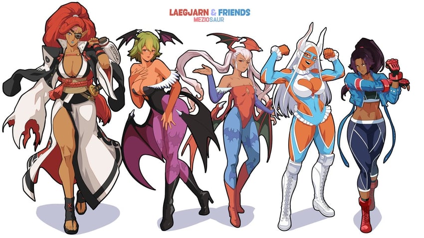 morrigan aensland, mirko, cammy white, lilith, shihouin yoruichi, and 5 more (fire emblem and 10 more) drawn by meziosaur