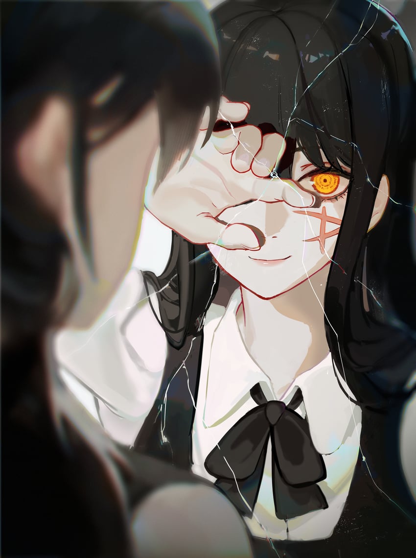 yoru and mitaka asa (chainsaw man) drawn by subu_art