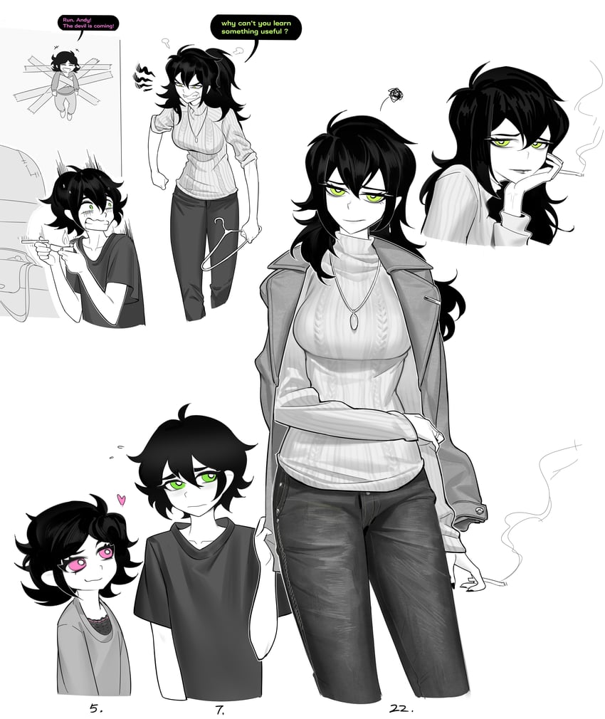 ashley graves, andrew graves, and renee graves (the coffin of andy and leyley) drawn by aierlaobo