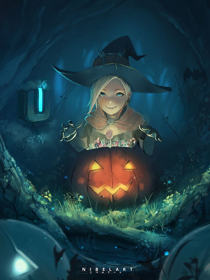 mercy, witch mercy, and bastion (overwatch and 1 more) drawn by nibelart