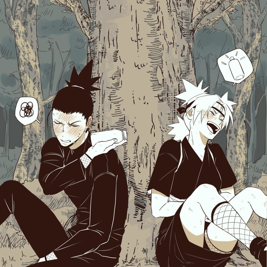temari and nara shikamaru (naruto and 1 more) drawn by sna9_104