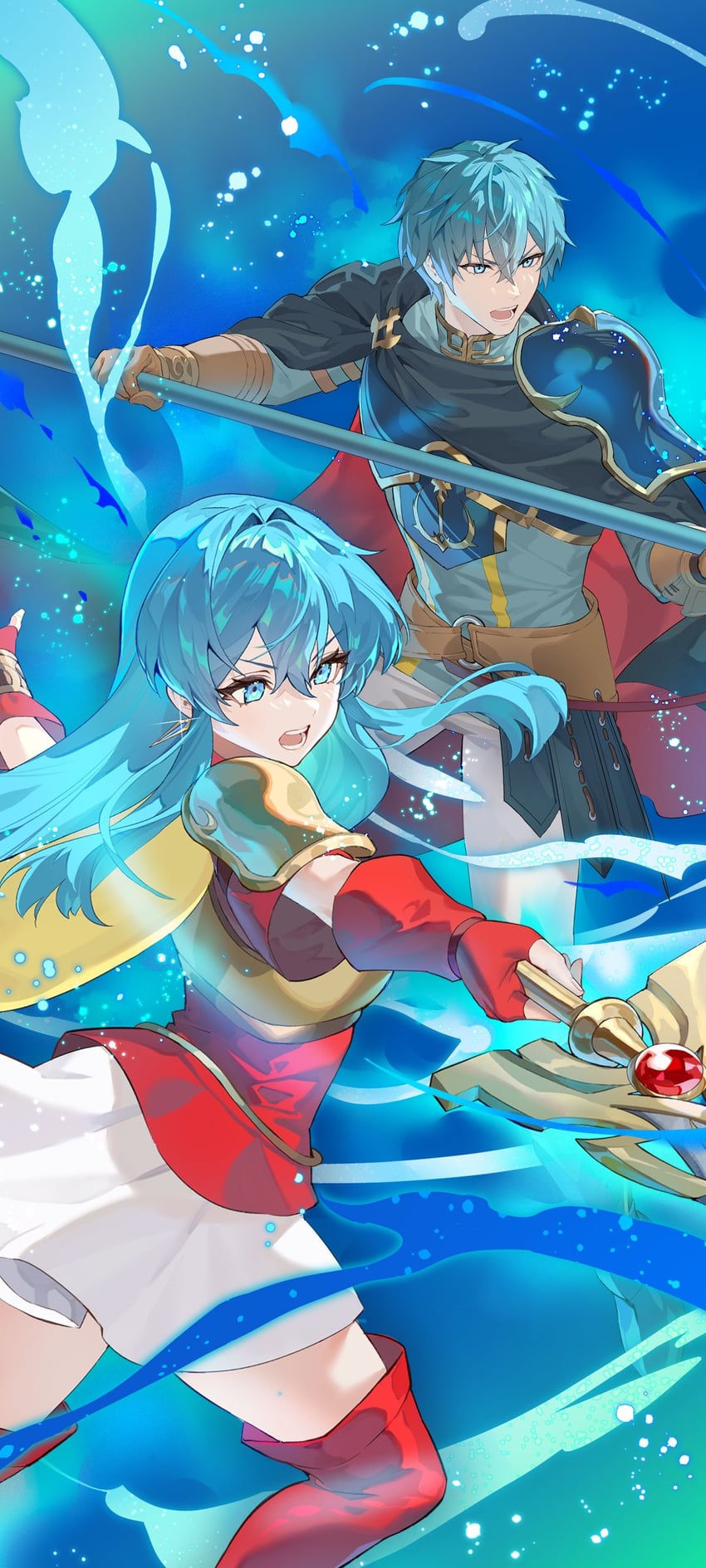 eirika and ephraim (fire emblem and 3 more) drawn by teffish