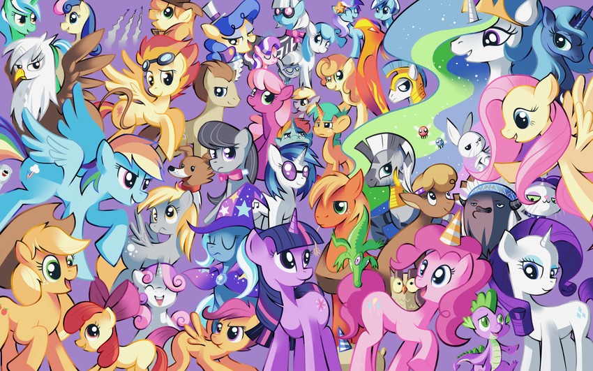 twilight sparkle, fluttershy, rainbow dash, pinkie pie, rarity, and 37 more (my little pony and 2 more) drawn by karzahnii