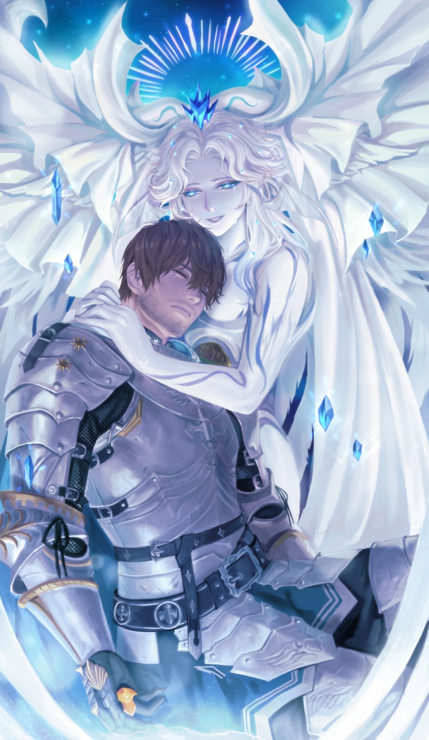 warrior of light, adventurer, paladin, and hydaelyn (final fantasy and 1 more) drawn by on_(isk1812)