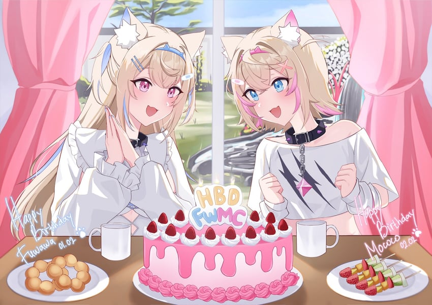fuwawa abyssgard and mococo abyssgard (hololive and 1 more) drawn by rissa_(user_chiwa2385)
