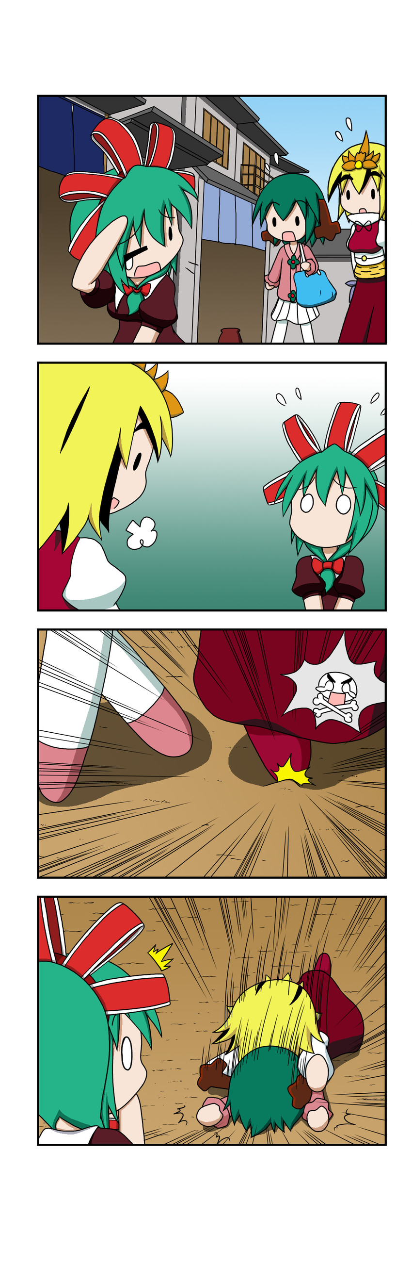 kagiyama hina, toramaru shou, and kasodani kyouko (touhou) drawn by rakugaki-biyori